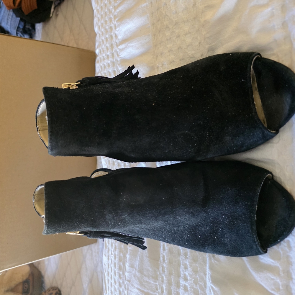 Elegant Black Women's Peep-Toe Ankle Boots